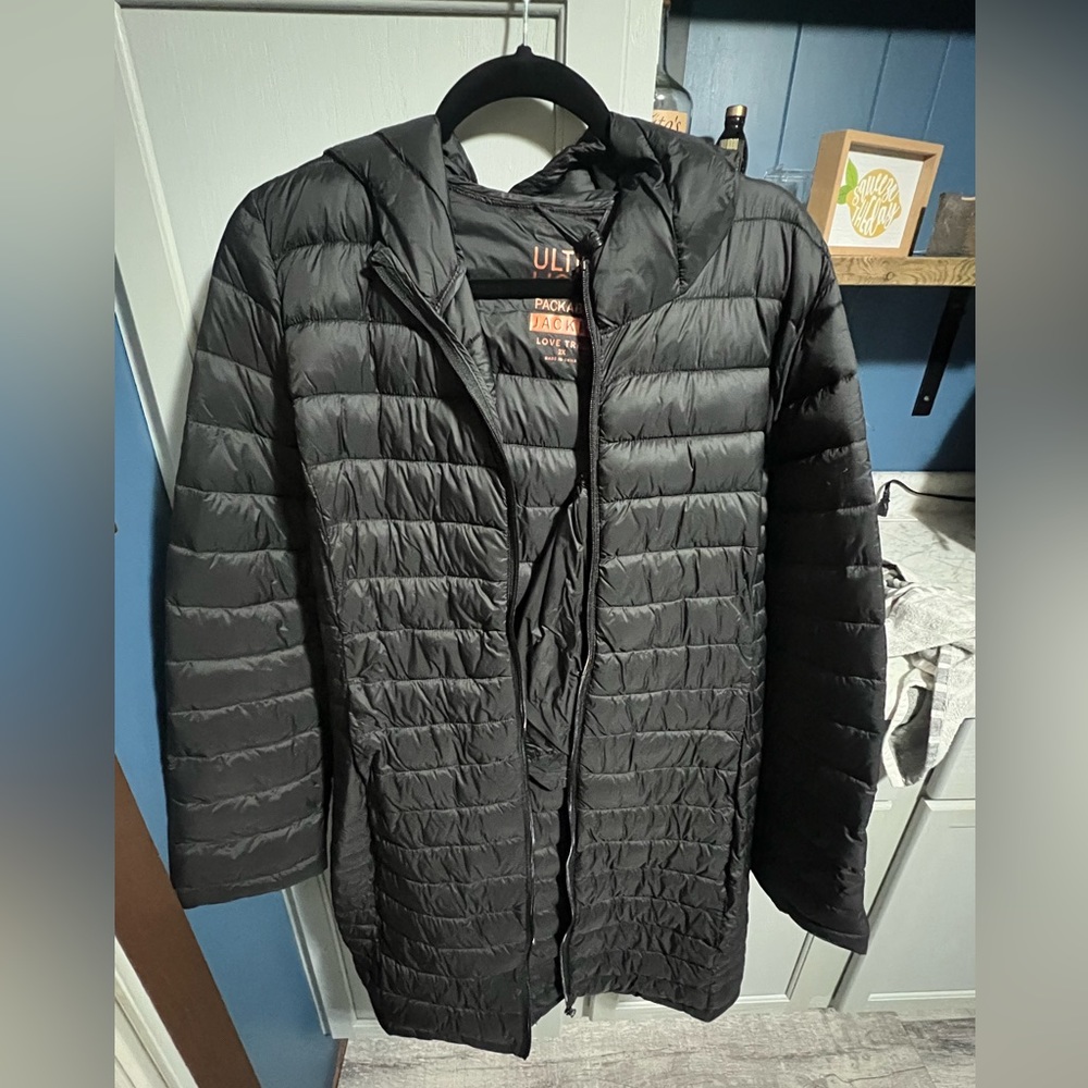 Women’s ultra light long puffer coat